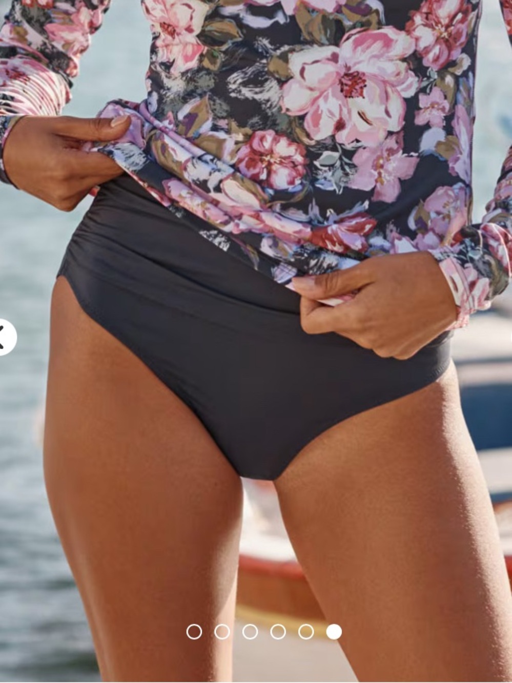 Garnet Hill Shoreline High-Waisted Bikini Bottom Navy NWT - 4